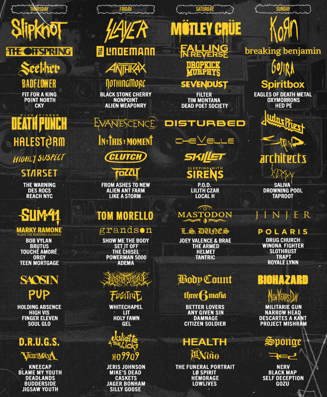 Slayer, Mötley Crüe, Slipknot and Korn headlining the 2024 Louder Than