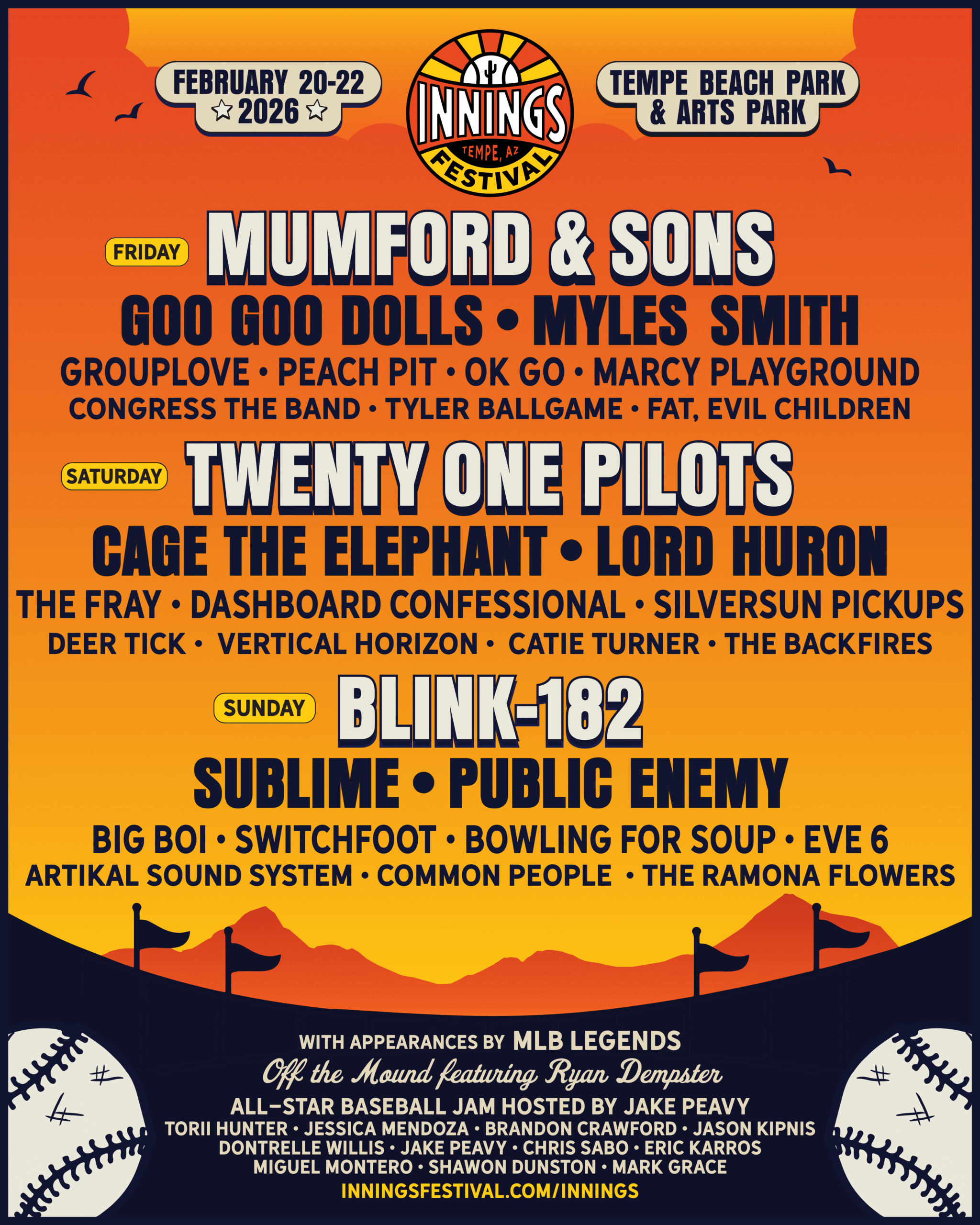 Innings Festival returns to Tempe, featuring: Blink-182, Twenty One ...